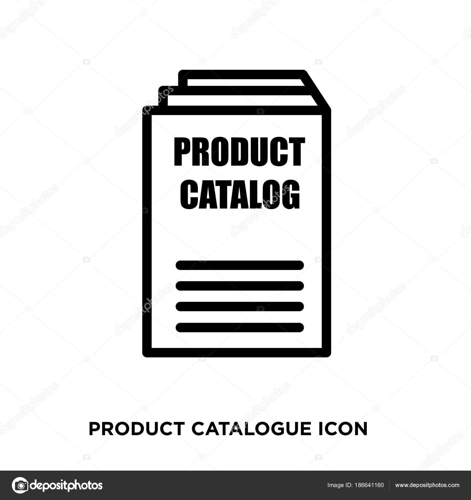 Ícone de catálogo de produtos, sinal de vetor plano isolado no